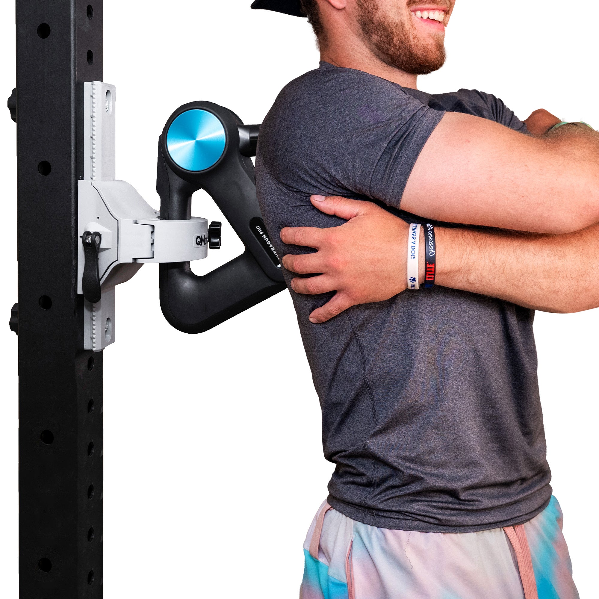 QMount Massage Gun Holder - Power Rack Mount with 12" rail