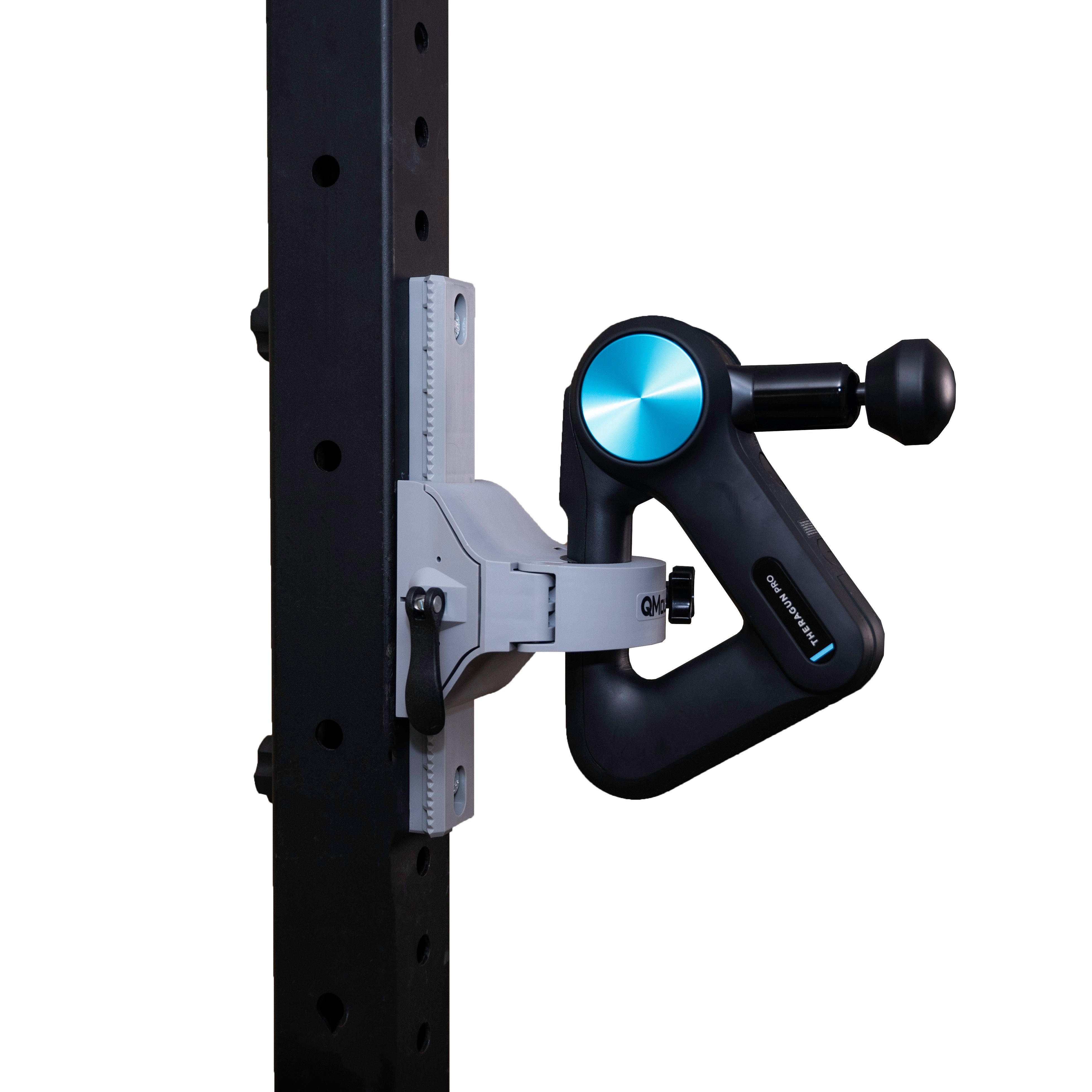 QMount Massage Gun Holder - Power Rack Mount with 12" rail